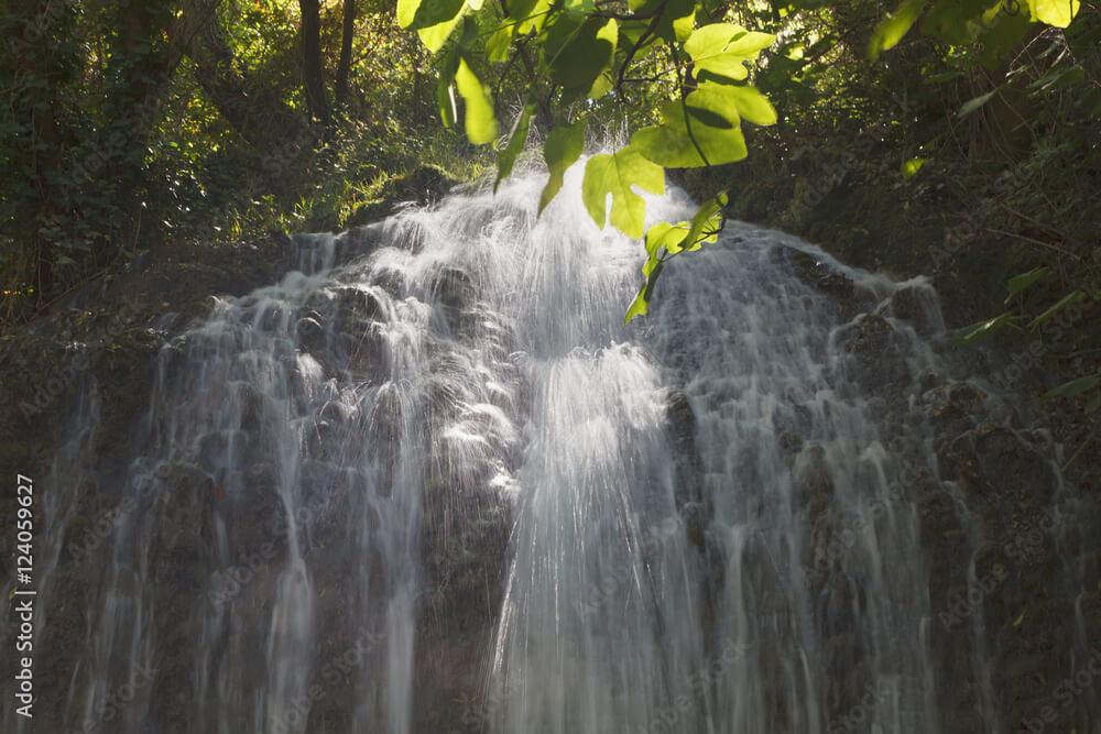 Waterfall In The Natural Park Monasterio De Piedra; Zaragoza Province, Aragon, Spain